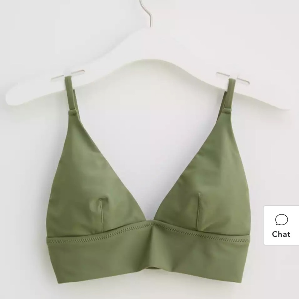 Aerie longline triangle bikini top jade green $30 medium